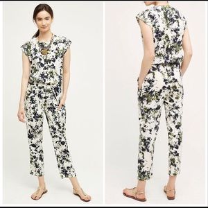 ANTHRO RANNA GILL Floral Snap Closure Jumpsuit M